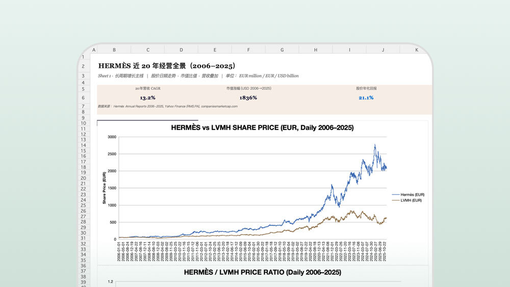 爱马仕 20 年经营全景表