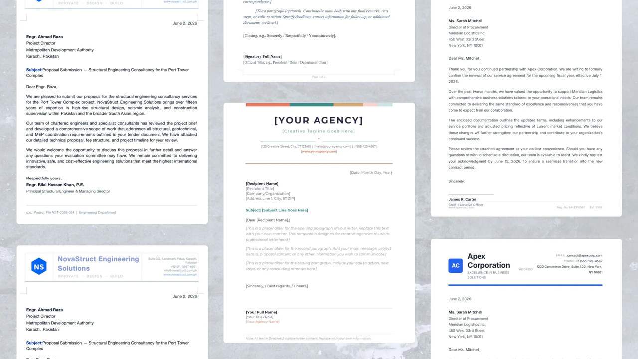 10 Professional Letterhead Templates for Word