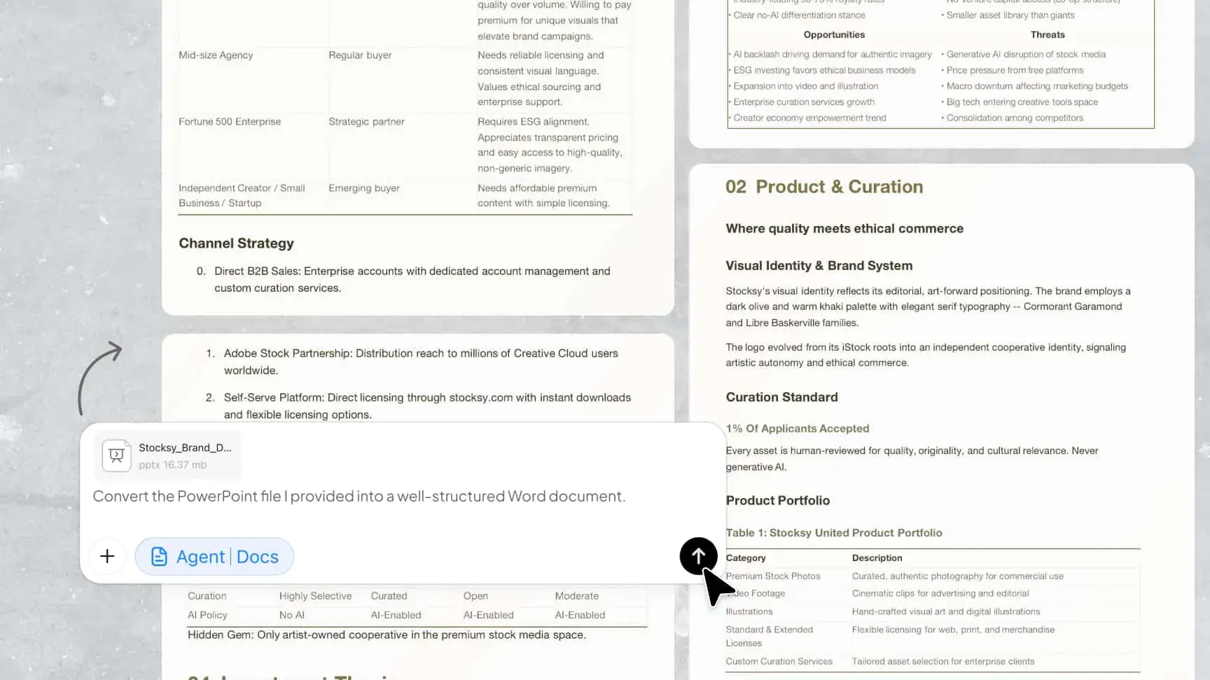 PowerPoint to Word converter preserving slide structure and content