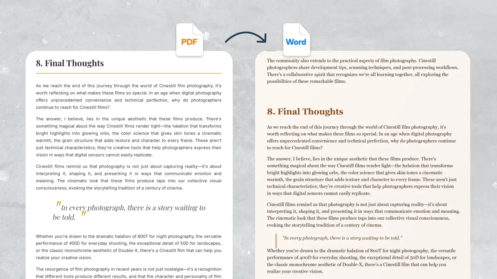 PDF to Word converter preserving original layout