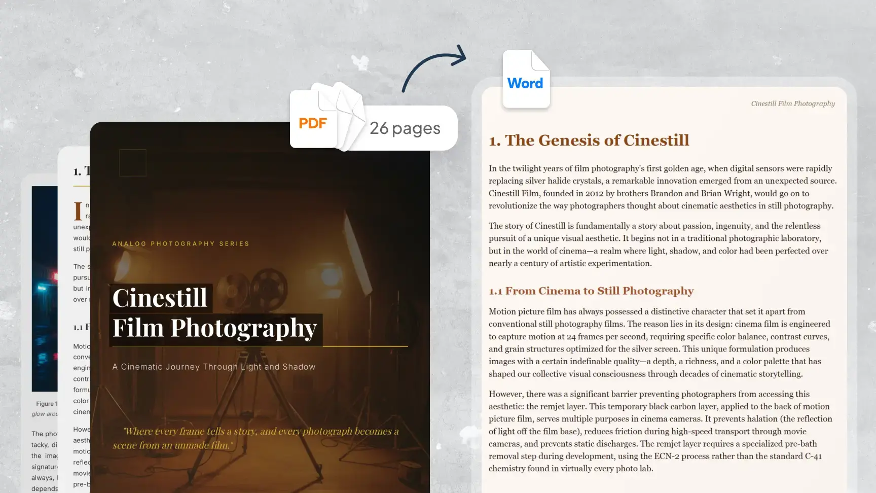 Multi-page PDF files converted into editable Word documents