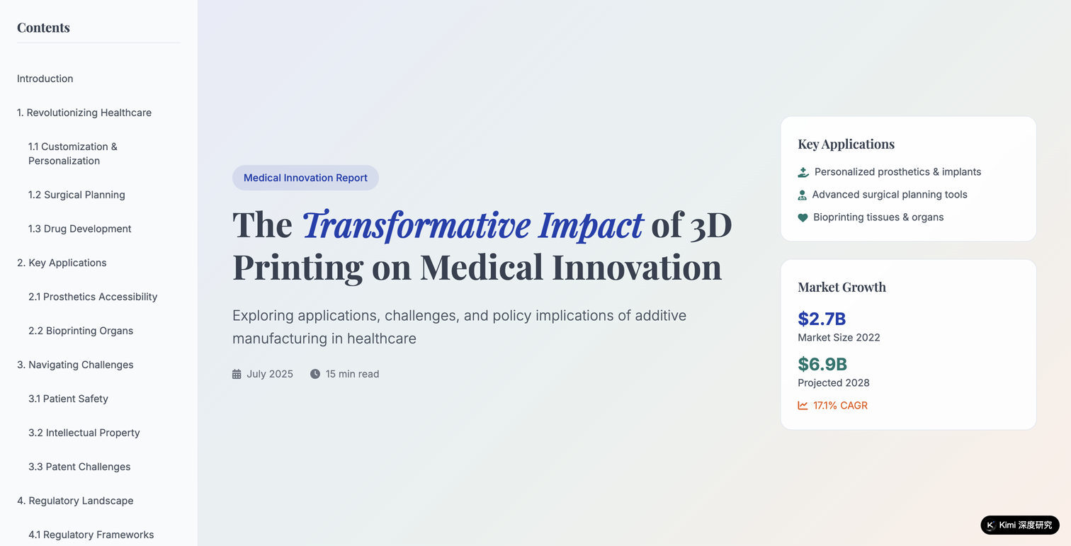 Medical 3D Printing Research