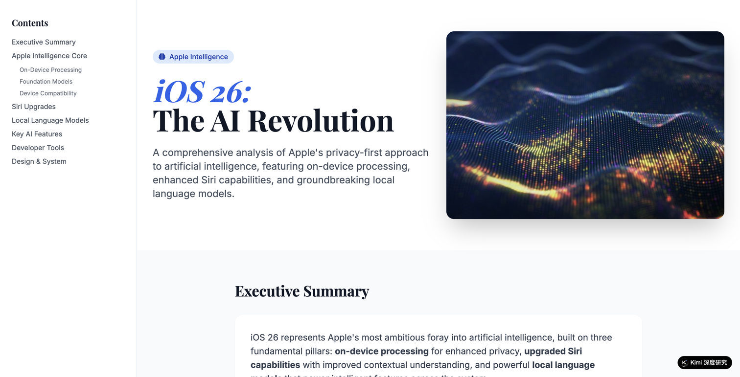 iOS 26 Intelligence Research