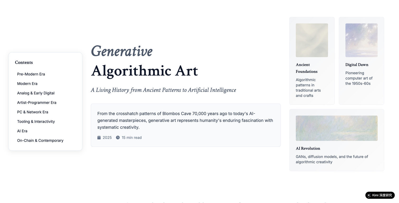 Generative Algorithmic Art History Report