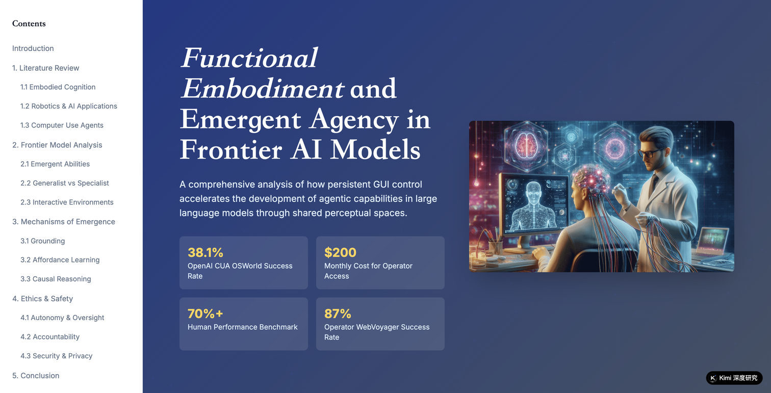 AI Agent Embodiment Research