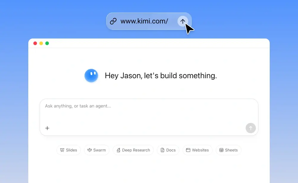 Users can access Kimi on the web at any laptop for seamless work experience