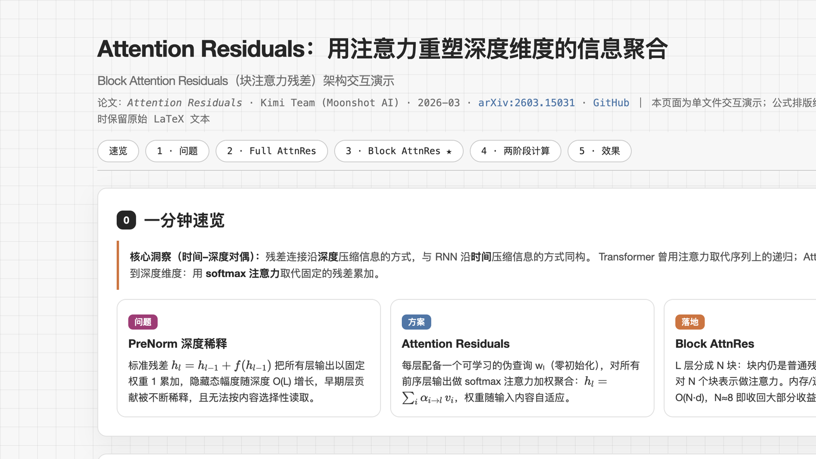 Attention Residuals 交互讲解