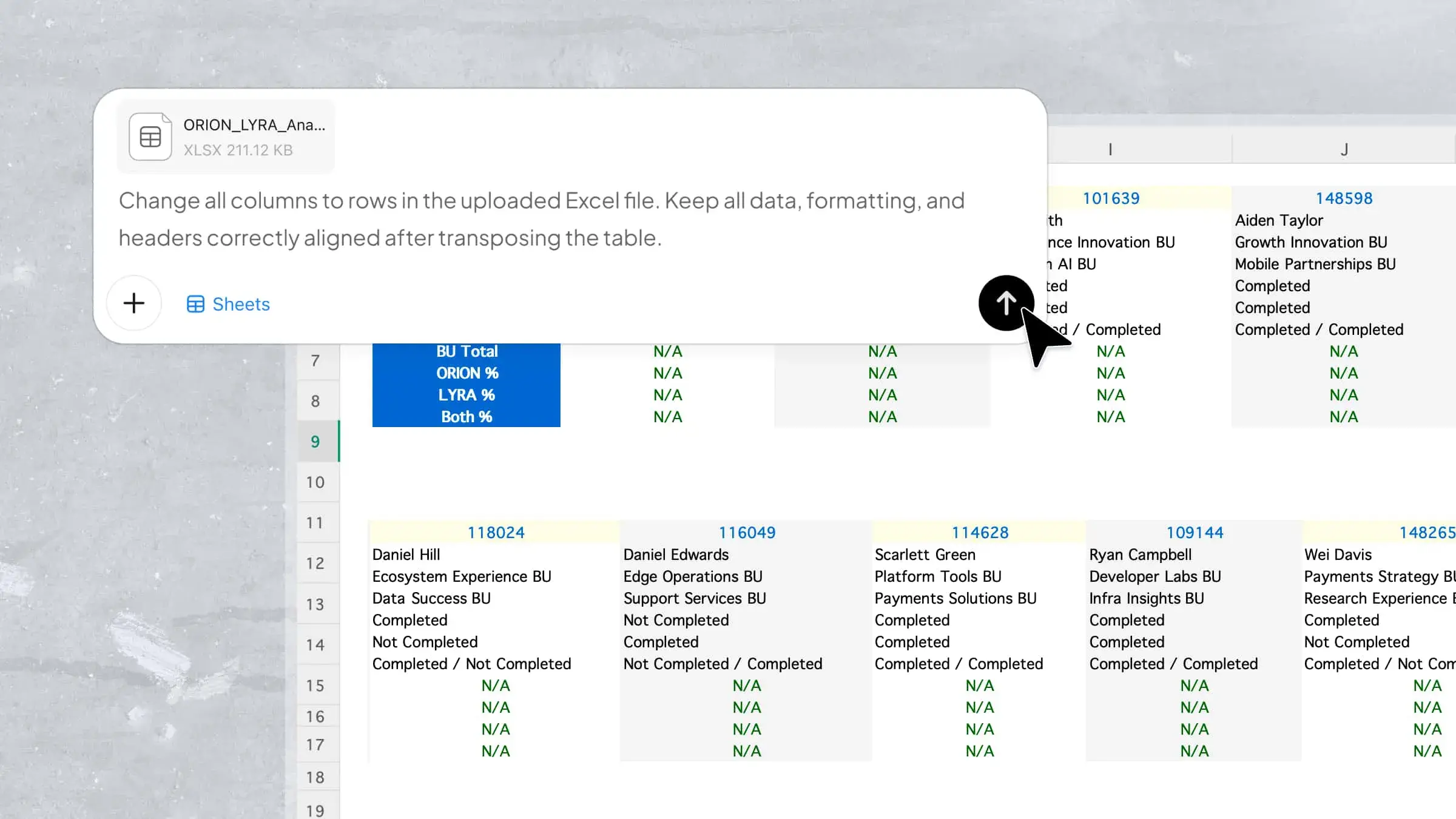 How to Change Columns to Rows in Excel without Errors