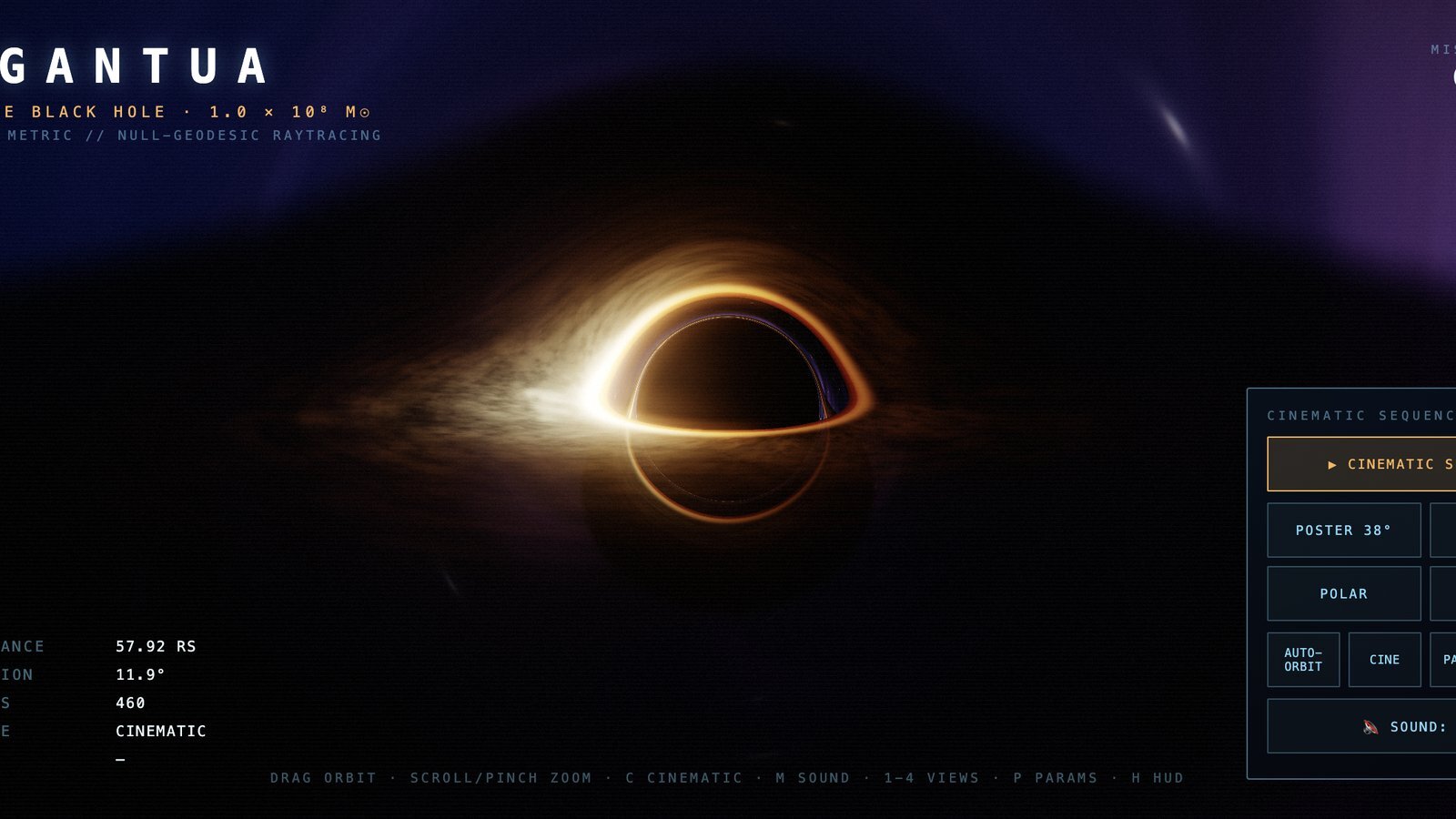 GARGANTUA — Schwarzschild Black Hole Raytracer