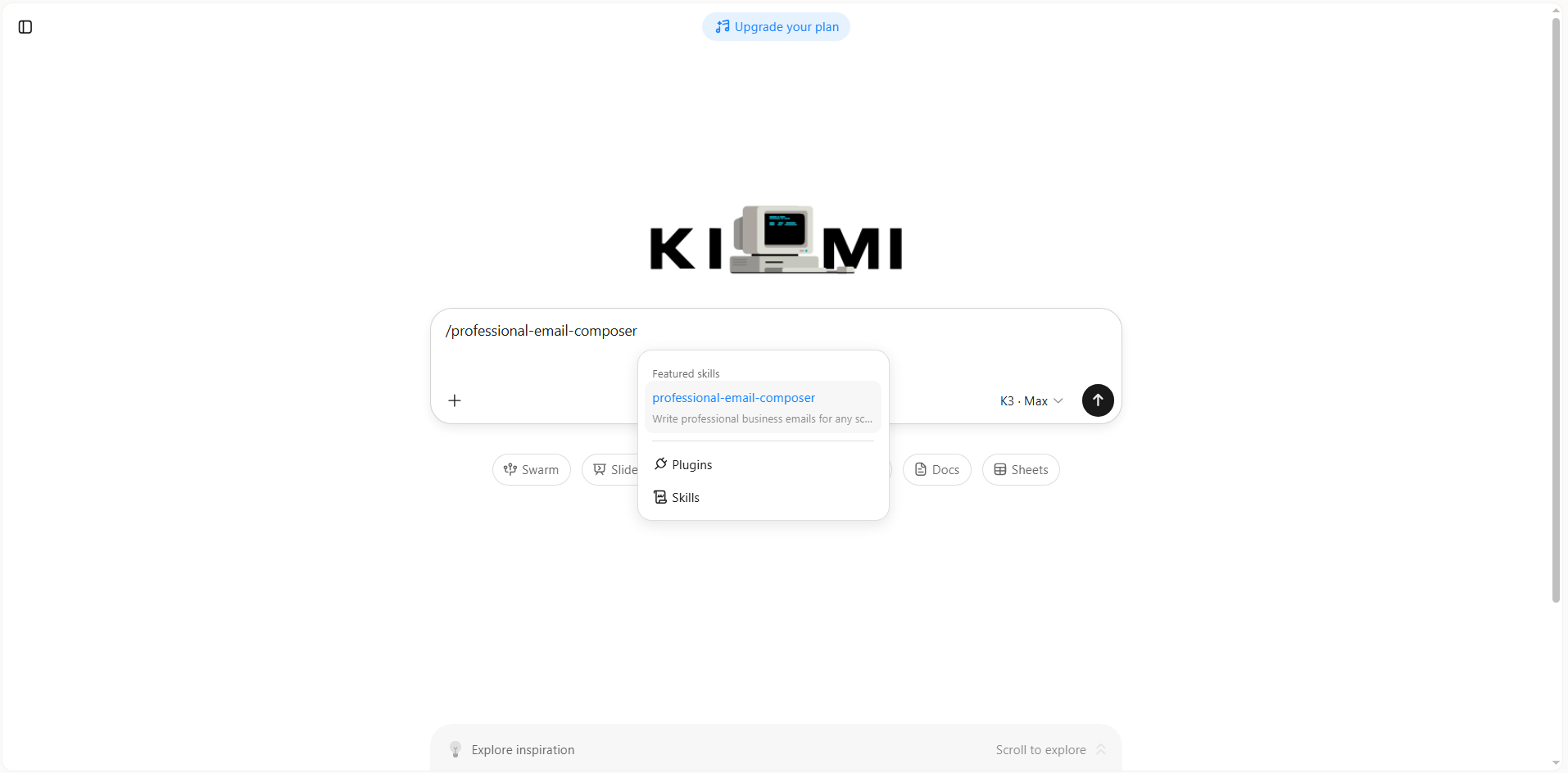 Input a skill command