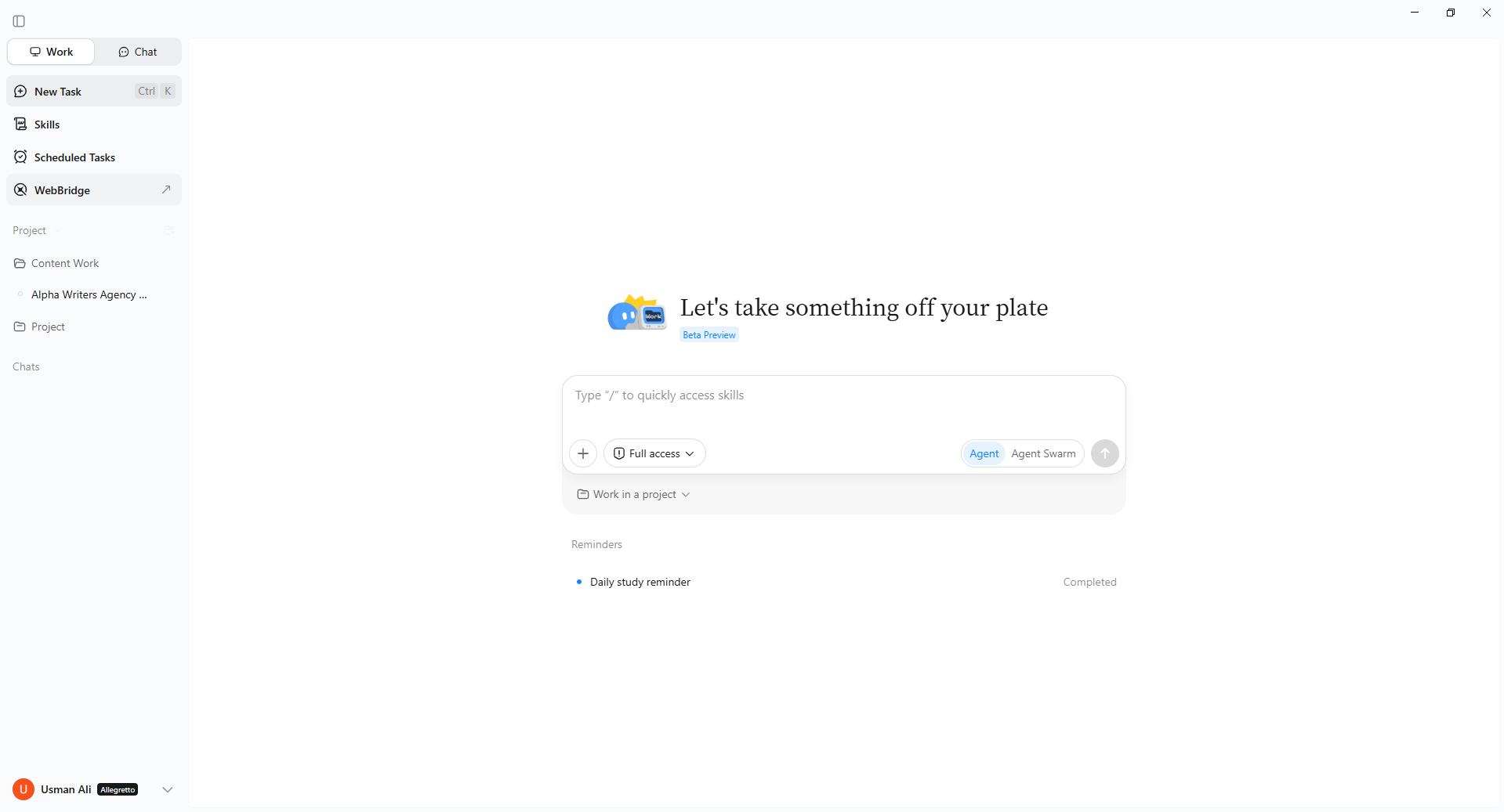 Kimi Work - AI task tool for automating workflows and creating assets